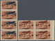 ** Libanon: 1929, Airmails, 0.50pi. On 0.75pi. Brownish Red, Three Varieties Each As Multiple Of Four S - Libanon