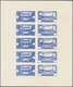 (*) Libanon: 1943, Medical Congress, Combined Proof Sheet In Blue On Bristol, Showing Five Se-tenant Pai - Lebanon