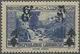 ** Libanon: 1945, 6pi. On 12½pi. Ultramarine With DOUBLE Overprint, Unmounted Mint, Signed Calves. Maur - Lebanon