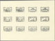 ** Libanon: 1945, Definitives, Airmails And Postage Dues, Combined Proof Sheet In Greenish Grey On Gumm - Lebanon