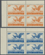 ** Libanon: 1946, Airmail Issue 'Heron Over Sannin Mountain' Complete Set Of Four In Blocks Of Four Fro - Lebanon