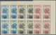 **/* Libanon: 1948, UNESCO Airmails Complete Set Of Five In IMPERFORATE Blocks Of Four From Different Cor - Lebanon