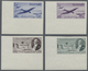 ** Libanon: 1950, Migrants Conference Airmail Set With Swallows On Two Stamps IMPERFORATE From Lower Le - Lebanon