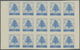 ** Libanon: 1953, Definitive 'CEDAR' 0.50pia. Pale Blue IMPERFORATE Block Of 15 With Margins On Both Ve - Lebanon