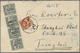 Br Mandschuko (Manchuko): 1932, Japan 1 S., 3 S. Tied „Mukden 7.8.21“ (Aug. 21, 1932) To Reverse Of Cov - 1932-45 Mantsjoerije (Mantsjoekwo)