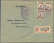 Br Mandschuko (Manchuko): 1934. Registered Envelope Addressed To Dairen Bearing SG 5, 3f Chestnut Tied - 1932-45 Mantsjoerije (Mantsjoekwo)