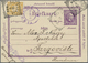 GA Niederländisch-Indien: 1896, Stationery Double-card 5 + 5 C Violet Uprated 2½ C Yellow Sent From "SO - Nederlands-Indië