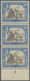 Aden: 1939-48 KGV. 14a. Sepia & Light Blue, Vertical Strip Of Three All Perforated SPECIMEN, With Lo - Yemen
