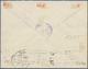 Br Saudi-Arabien - Nedschd: 1925, 3 Pia. Brown Three Stamps With Red, Blue And Violet Nejd Overprints O - Saoedi-Arabië