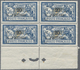 ** Syrien: 1919, T.E.O. 20 Pia. On 5 Fr. Blue Beige Block Of Four With Margin At Bottom, Mint Never Hin - Syrië