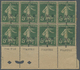 (*) Syrien: 1920, 5c. Dark Green With Black Opt. 'O.M.F. Syrie 1 PIASTRE' Block Of Eight From Lower Marg - Syrië