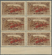 ** Syrien: 1926, Airmails, 2pi. Brown, Bottom Marginal Block Of Six With INVERTED Overprint, Unmounted - Syrië