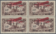 * Syrien: 1926, War Refugee's Relief, Airmail 10pi. + 5pi. Violet, Block Of Four, Lower Left Stamp Wit - Syrië