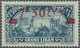 * Syrien: 1928, 7.50pi. On 2.50pi. Greenish Blue, Red Overprint On LEBANON Stamp, Mint O.g. With Hinge - Syrië