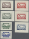 (*) Syrien: 1934, 10 Years Republic Air Mail Issue Seven Die Proofs Without Value On Thin Paper In Diffe - Syrië