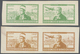 (*) Syrien: 1942, Independence President El-Husni Two Proof Pairs On Card In Different Colors Without Va - Syrië