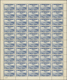 ** Syrien: 1946, 25pi. Blue, Complete Sheet Of 50 Stamps (folded, Slightly Separated), Each Stamp Showi - Syrië