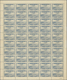 ** Syrien: 1946, 25pi. Blue, Complete Sheet Of 50 Stamps (folded, Slightly Separated), Each Stamp Showi - Syrië