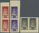 ** Syrien: 1955, Mother's Day 'mother With Child' Complete Set Of Three In IMPERFORATE Pairs With Print - Syria