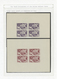 ** Syrien: 1955, UN Complete Set Of Four Imperf Blocks Of Four, FDC, Trial Color Proofs And Four Trial - Syria