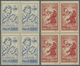 ** Syrien: 1957, Mother's Day Both Values In Blocks Of Four With Strong OFFSET On Reverse In Blocks Of - Syria