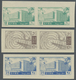 ** Syrien: 1958, GPO Damascus And Telegraph Complete Set Of Three In IMPERFORATE Pairs With Printing On - Syrië