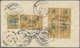 Thailand: 1910, Registered Cover 32 St. Rate Including 2 St. Orange & Green Block Of Four On Reverse - Thailand