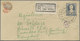 GA Thailand - Ganzsachen: 1928 Postal Stationery Envelope 15s. Blue, Used Registered From Chaxoengsao T - Thailand