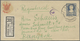 GA Thailand - Ganzsachen: 1928 Postal Stationery Envelope 15s. Blue, Used Registered From Chaxoengsao T - Thailand