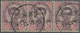 O Thailand - Stempel: "KAMPHAENG PHET" Native Cds On 1894-99 4a. On 12a. Horizontal Strip Of Three, Tw - Thailand