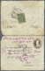 GA Tibet: 1912, 1/4 T. Cliché 3 Tied "Phari" (date Ms.) To Reverse Of Inbound India Envelope 1 A. Canc. - Andere-Azië