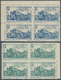 (*)/ Vietnam-Nord (1945-1975): 1956, Opening Of The Line Hanoi-Muc Nam Quan Unused Margin Blocks Of Four - Vietnam