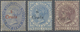 * Malaiische Staaten - Straits Settlements: 1884 4c. On 5c. Blue (red Ovpt.), 8c. On 12c. Blue And 8c. - Straits Settlements