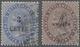 O Malaiische Staaten - Straits Settlements: 1885-86 3c. On 5c. Blue As Well As 3c. On 5c. Purple-brown - Straits Settlements