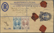 GA Malaiische Staaten - Kelantan: 1937, 15 C Blue Sultan Ismail Registered Pse, Uprated With 5 C Red-br - Kelantan