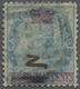 O Malaiische Staaten - Straits Settlements: 1867/1869 QV "2" On 1½c. On ½a. Blue, With "THREE HALF" De - Straits Settlements