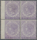 /* Malaiische Staaten - Straits Settlements: 1867-72 QV 6c. Lilac, Wmk Crown CC, Block Of Four With Win - Straits Settlements