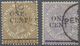 O Malaiische Staaten - Straits Settlements: 1892 1c. On 4c. Brown With "BROKEN OVAL", Used And Cancell - Straits Settlements
