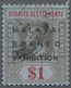 O Malaiische Staaten - Straits Settlements: 1922 Malaya-Borneo Exhibition $1 Black & Red/blue, Wmk Mul - Straits Settlements