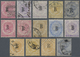 O/* Malaiische Staaten - Straits Settlements - Post In Bangkok: 1882-85: Group Of 14 QV Stamps Of Strait - Straits Settlements