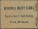 ** Malaiischer Staatenbund: 1919 BOOKLET 49c. Containing 24 Stamps 2c. Green (1919) In Panes Of Six And - Federated Malay States