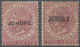 * Malaiische Staaten - Johor: 1885/1886, Straits Settlements QV 2c. Pale Rose With Opt. 'JOHORE' In Ty - Johore