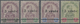 * Malaiische Staaten - Johor: 1894 Complete Set Of Four Stamps Optd. "3 Cents" Each Showing Variety "N - Johore