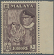 ** Malaiische Staaten - Johor: 1960, Sultan Ismail Pictorial Definitive 10c. Deep Maroon 'Tiger' From R - Johore