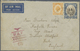 Br Malaiische Staaten - Kedah: 1941, 5 C Yellow And 50 C Brown/blue, Mixed Franking On Airmail Cover Fr - Kedah