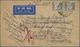 Br Malaiische Staaten - Kelantan: 1935, 10 C Black/mauve, Vertical Pair On Airmail Cover From TEMANGAN, - Kelantan