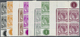 ** Malaiische Staaten - Malakka: 1954/1957, QEII Definitives Complete Set Of 16 In Blocks Of Four Mostl - Malacca