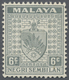 ** Malaiische Staaten - Negri Sembilan: 1941, Arms Of Negri Sembilan 6c. Grey With Variety 'STOP OMITTE - Negri Sembilan