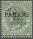 O Malaiische Staaten - Pahang: 1891, Straits Settlements QV 24c. Green With Black Opt. 'PAHANG / Two / - Pahang