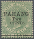 * Malaiische Staaten - Pahang: 1891, Straits Settlements QV 24c. Green With Black Opt. 'PAHANG / Two / - Pahang